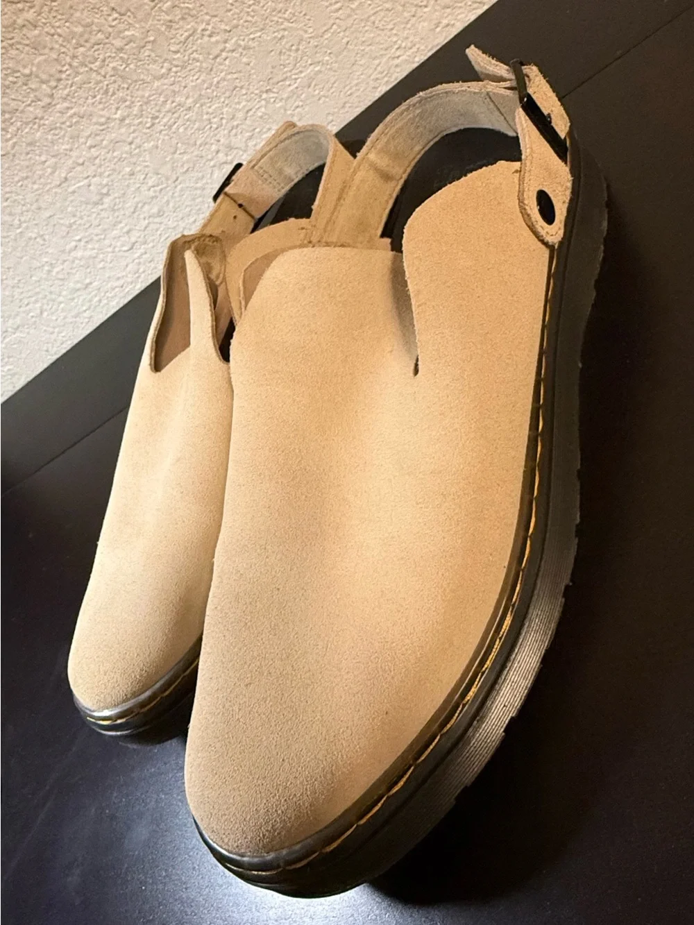 Dr. Martens Beige Suede Slingback Slip-On